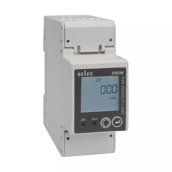 SELEC Direct Energy Meter 1 Phase Upto 63 A Range, 184 to 276 V AC (Self – Powered), with RS485 Co mmunication, EM2M-1P-C-63A