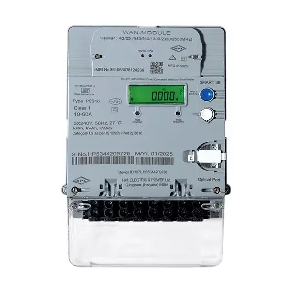 HPL Single Phase Smart Energy Meter 10-60 Amp, SPSM152G111002ME01