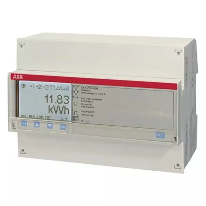 ABB 3 Phase LCD Energy Meter, Type Electromechanical, 2CMA170535R1000A44 213-100