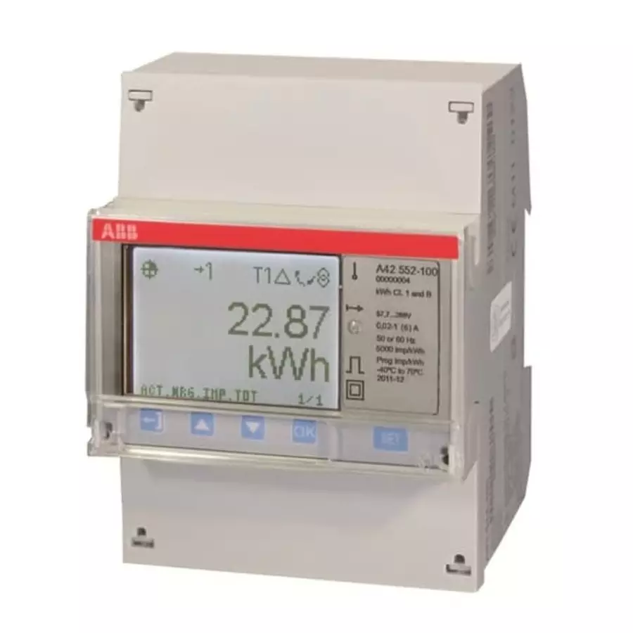 ABB 1 Phase LCD Energy Meter, Type Transformer Connected, 2CMA170519R1000