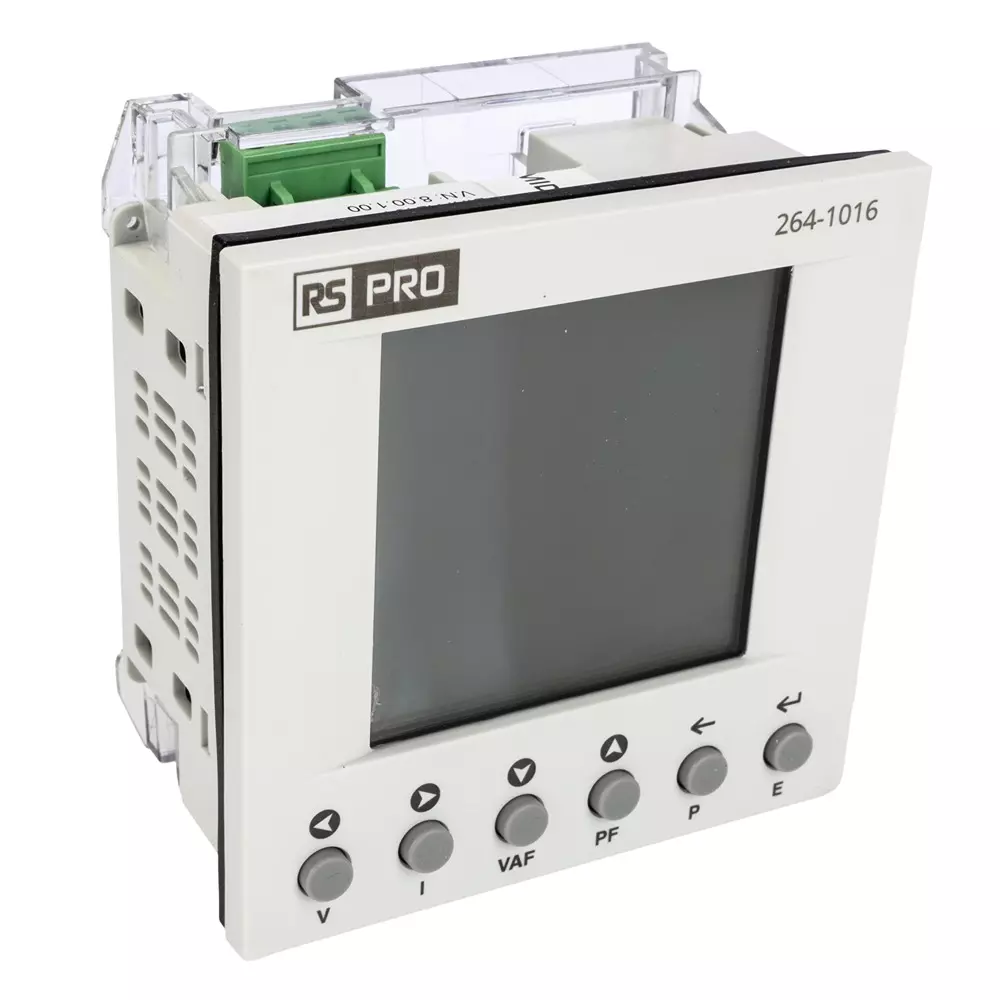 RS PRO Energy Meter LCD Class B Accuracy Pulse Output 3 Inputs 3 Phase 50 mm, 2641016