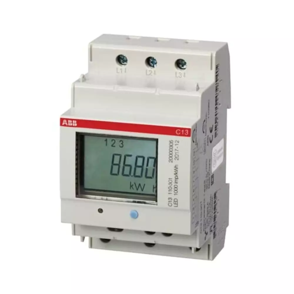 ABB 3 Phase LCD Energy Meter, Type Electronic, 2CMA103575R1000