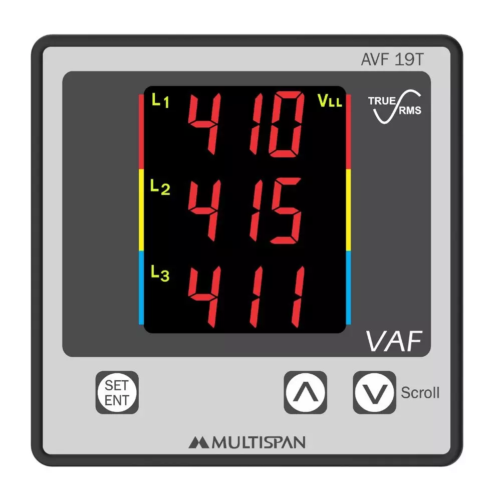 MULTISPAN AVF Meter 3-Digit 3-Line 7-Segment Red LED Display 100-270 V AC/DC Power Supply, AVF-19T