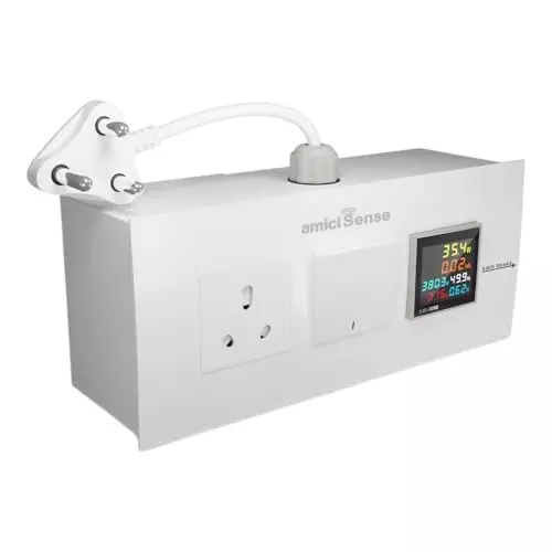 amiciSense Energy Meter Socket Board 6-in-1 Digital Power Meter 16 A Socket Switch Real-Time Monitoring, 1xSINGLE-EMS-BOARD-16A