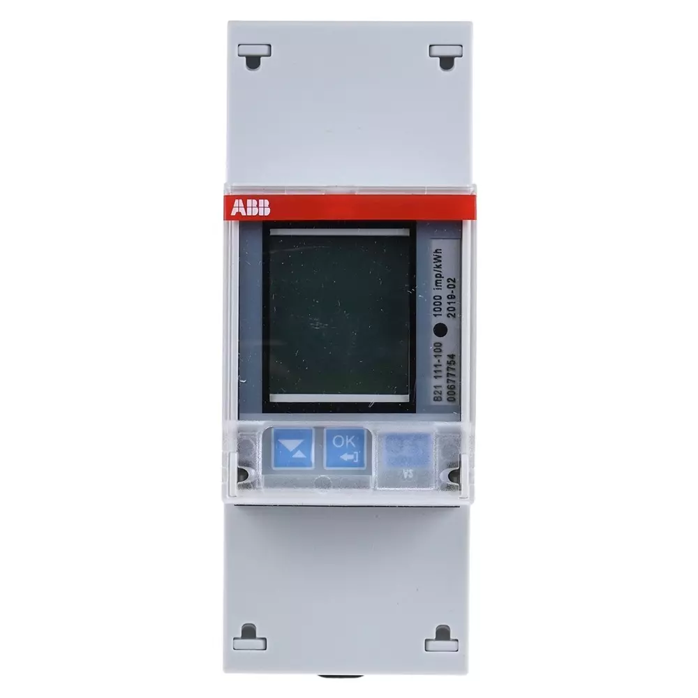 ABB 1 Phase LCD Energy Meter, 2CMA100149R1000B21 111-100