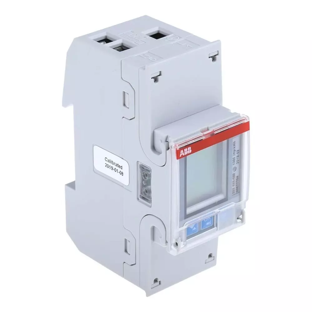 ABB 1 Phase LCD Energy Meter, 2CMA100149R1000B21 111-100