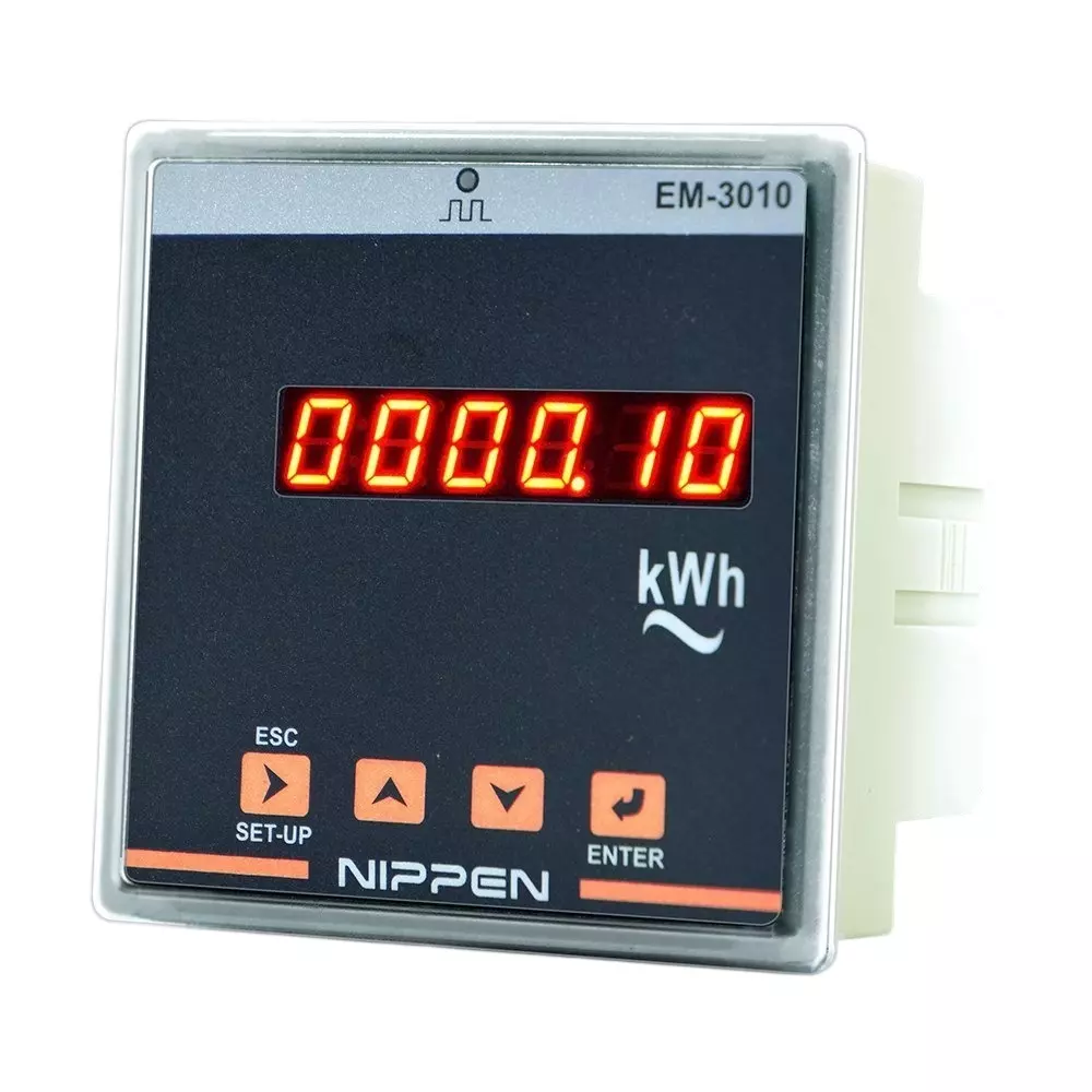 Nippen Digital Energy Meter with LCD Display, and 96X96 mm Size, EM3010-1PH