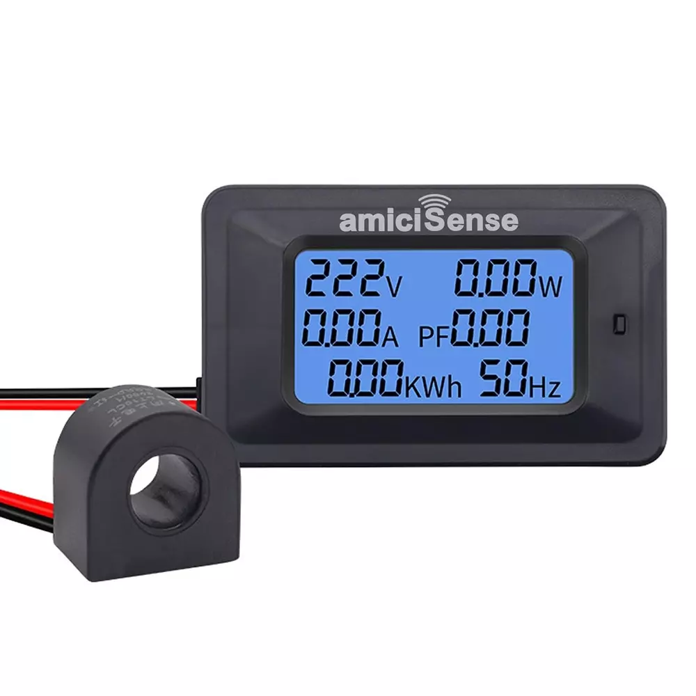 amiciSense 6-in-1 Energy Meter 100 A 20 Kw Energy Digital