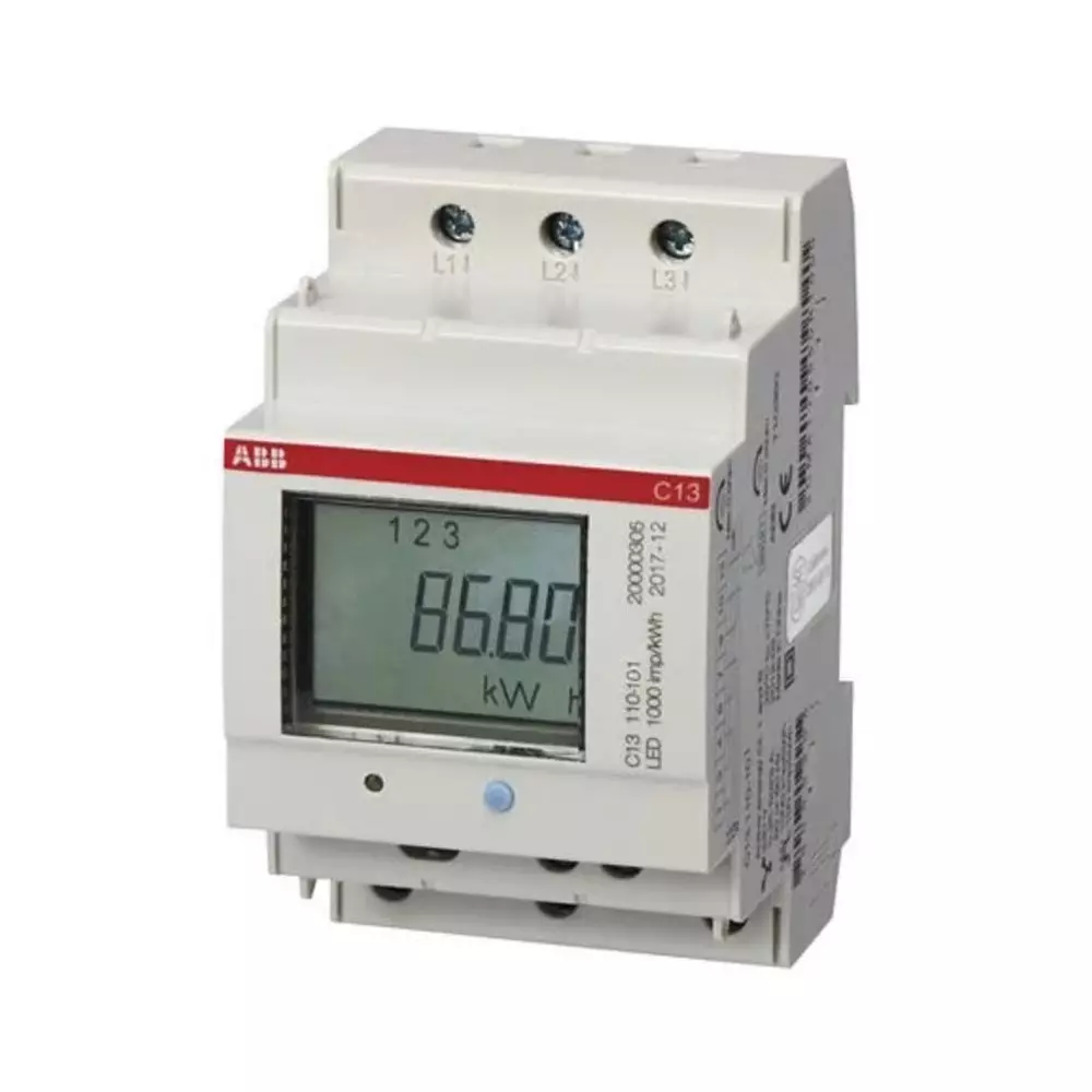 ABB 3 Phase LCD Energy Meter, Type Electronic, 2CMA103574R1000C13
