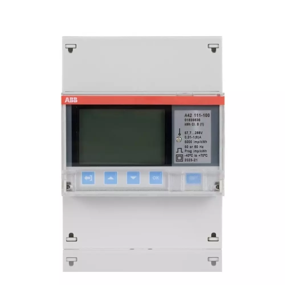 ABB 1 Phase LCD Energy Meter, Type Transformer Connected, 2CMA170555R1000