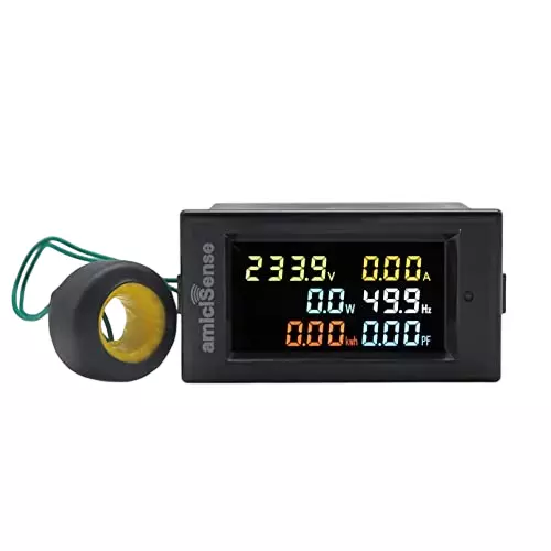 amiciSense Digital Energy Meter Single Phase 6-in-1 40–300 V 100 A Multi-Color Display 22 kW, 1xD69-2058