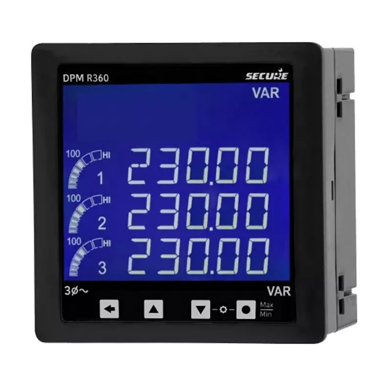 Secure DPM Series AC Reactive Power Meter 3 Phase 3 Line 4 Digit LCD Display 96x96 mm Size and 0.5 Accuracy Class, DPM R360