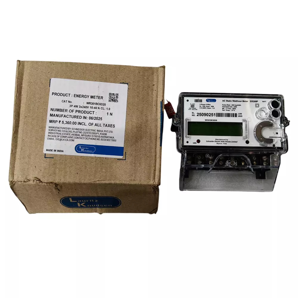 L&T [ Lauritz Knudsen ] ER300P 3 Phase 240 V 4 Wire kWh Meter with LCD Display WR301BC6D20