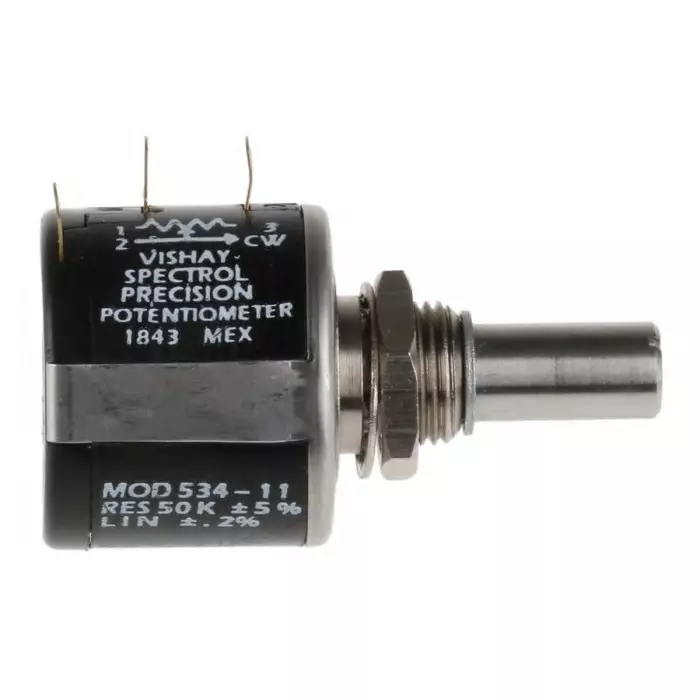 Vishay Panel Mount Rotary Potentiometer 2 W Power 50 kΩ Resistance Solder Lug Terminal, 534B1503JL