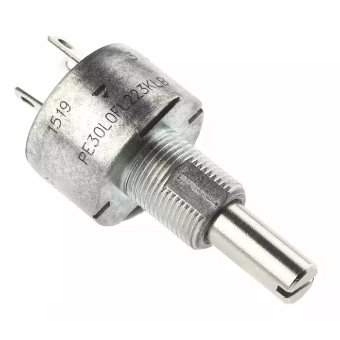 Vishay Panel Mount Rotary Potentiometer 1.5 W Power 22 kΩ Resistance Solder Lug Terminal, PE30L0FL223KLB