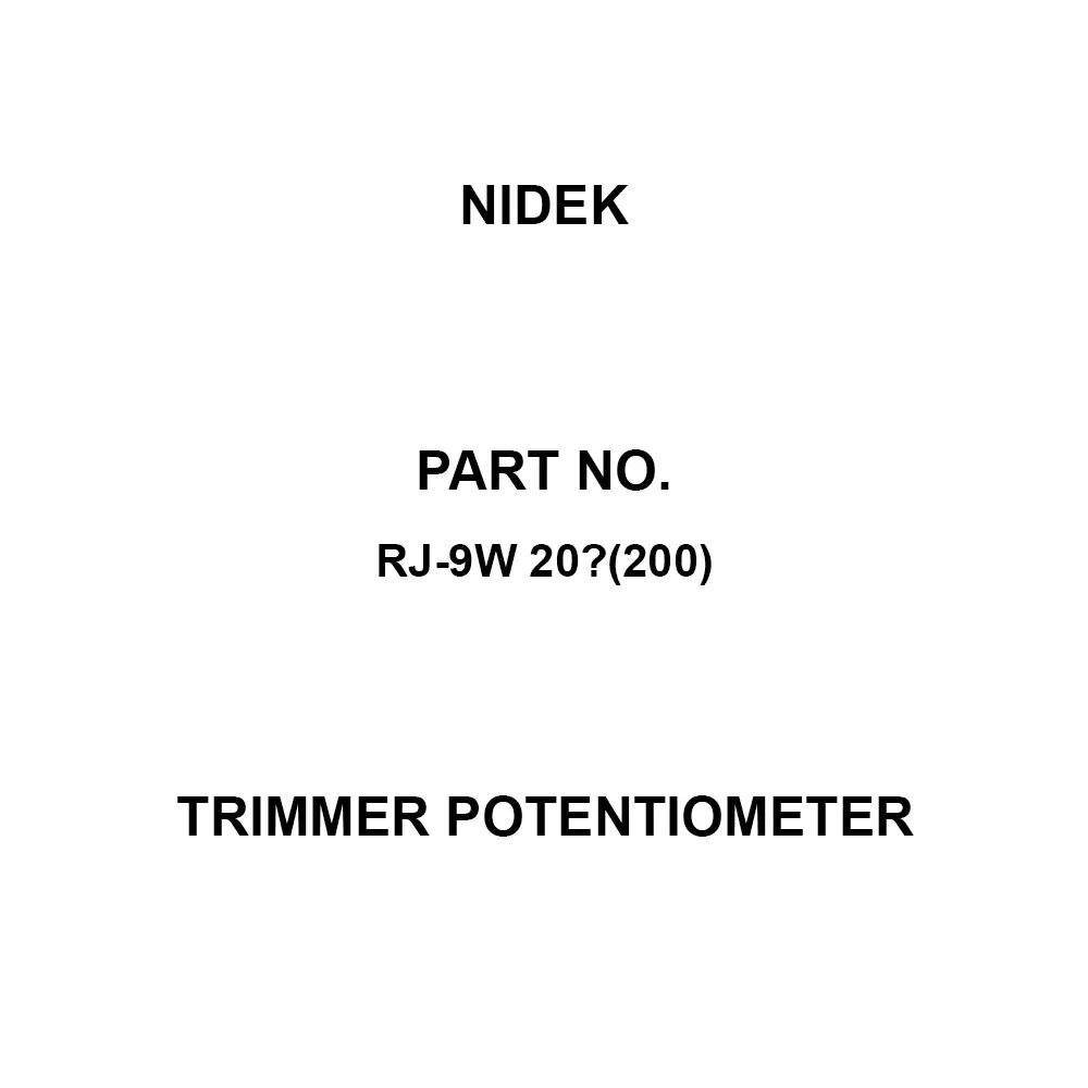 Nidek Trimmer Potentiometer up to 1000 mΩ (DC 500 V) Insulation Resistance, RJ-9W 20Ω(200)
