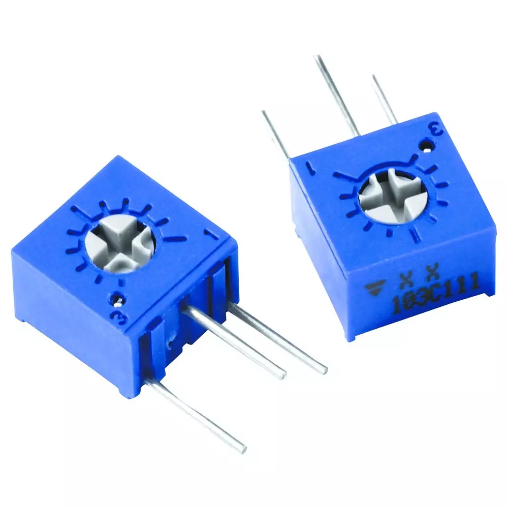 Vishay TRIMMER POTENTIOMETER, 1KOHM 1TURN THROUGH HOLE, T73YB102KT20