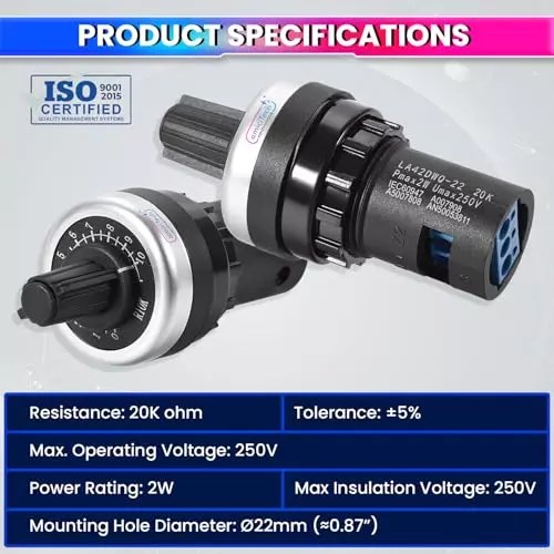 amicitech-rotary-potentiometer-switch-20-k-ohm-22-mm-panel-mount-250-v-2-w-5-resistance-for-motors-inverters-and-diy-projects