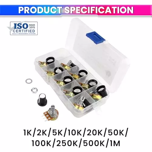 amicitech-potentiometer-kit-10-pcs-1k-1m-ohm-variable-resistors-with-switch-knobs-nuts-washers-for-diy-electronics-pack
