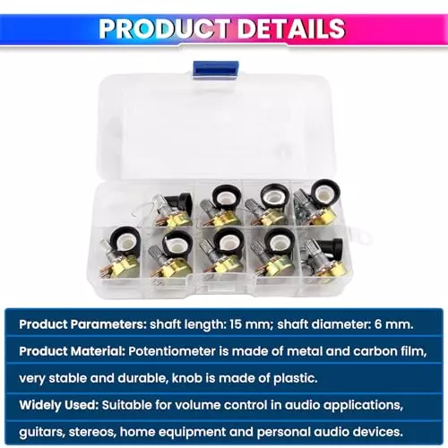 amicitech-potentiometer-kit-10-pcs-1k-1m-ohm-variable-resistors-with-switch-knobs-nuts-washers-for-diy-electronics-pack