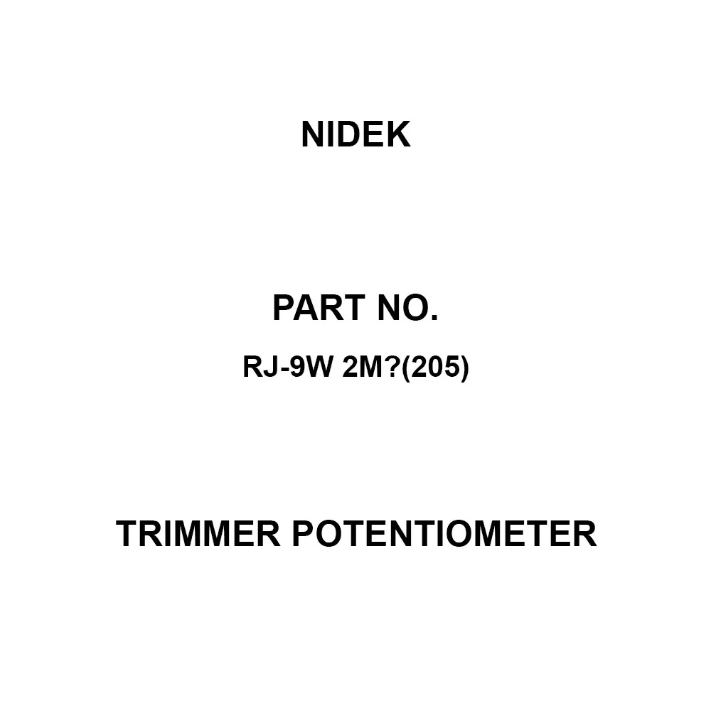 Nidek Trimmer Potentiometer up to 1000 mΩ (DC 500 V) Insulation Resistance, RJ-9W 2MΩ(205)