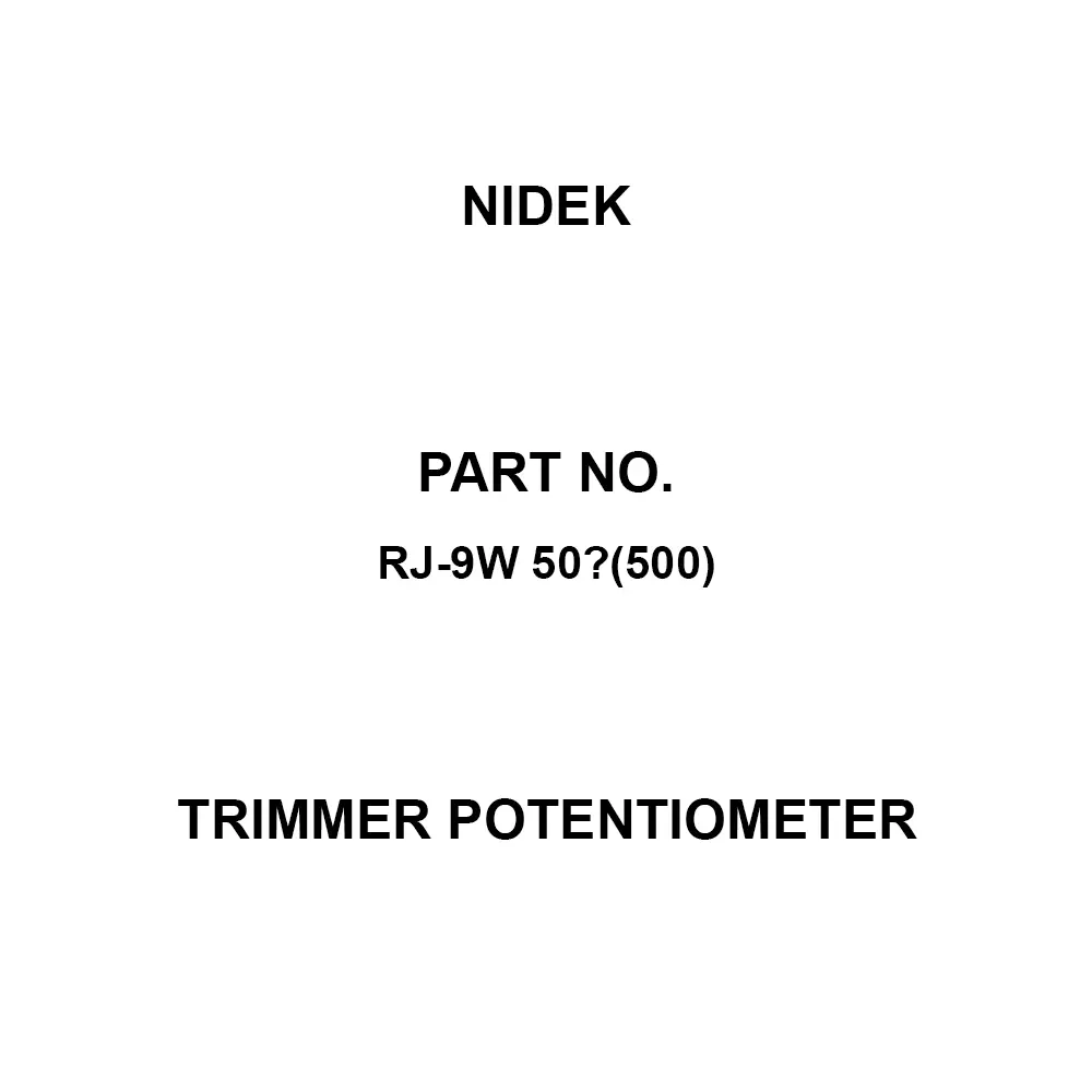 Nidek Trimmer Potentiometer up to 1000 mΩ (DC 500 V) Insulation Resistance, RJ-9W 50Ω(500)