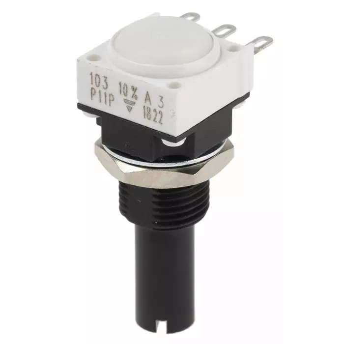 Vishay Panel Mount Rotary Potentiometer 1 W Power 10 kΩ Resistance Solder Lug Terminal, P11P1F0GJSY00103KA
