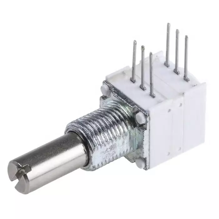 Vishay Panel Mount, Through Hole Rotary Potentiometer 500 mW Power 10 kΩ Pin Terminal, 14820F0GJSX13103KA