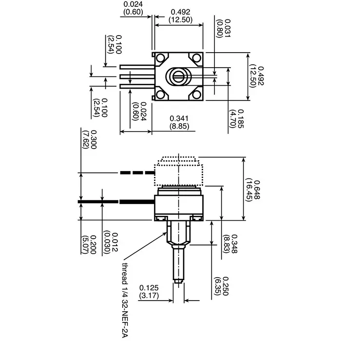 Vishay Panel Mount, Through Hole Rotary Potentiometer 500 mW Power 10 kΩ Pin Terminal, 14820F0GJSX13103KA