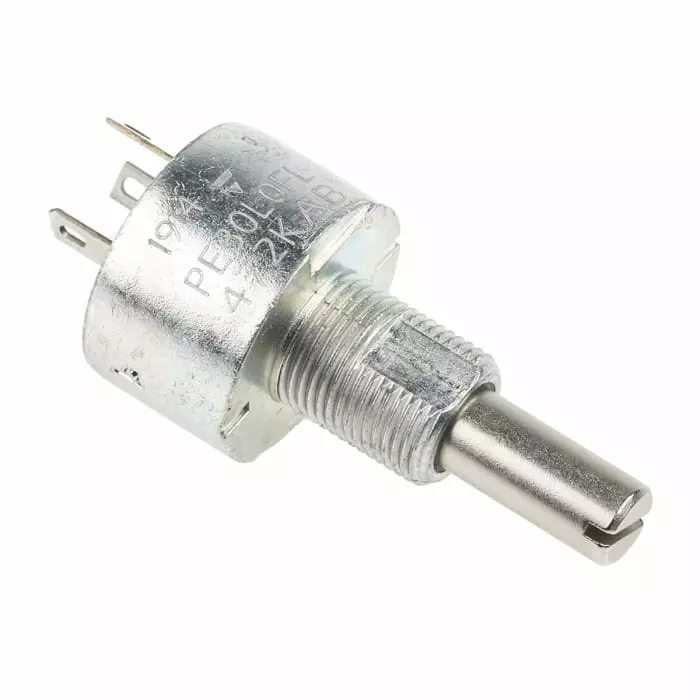 Vishay Panel Mount Rotary Potentiometer 3 W Power 4.7 kΩ Solder Lug Terminal, PE30L0FL472KAB (Pack of 10 Pcs)