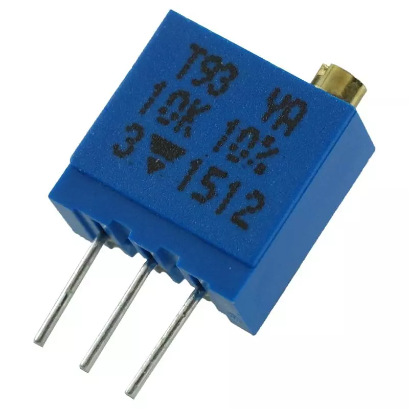 Vishay TRIMMER POTENTIOMETER, 10KOHM 23TURN THROUGH HOLE, T93YA10K10%
