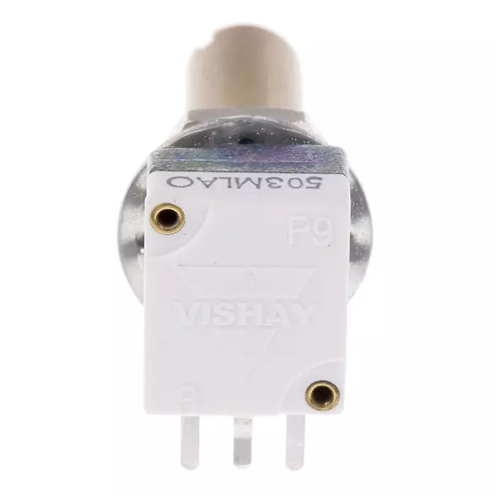 Vishay Panel Mount, Through Hole Rotary Potentiometer 50 mW Power 50 kΩ Pin Terminal, P9A1R100FISX1503ML (Pack of 25 Pcs)