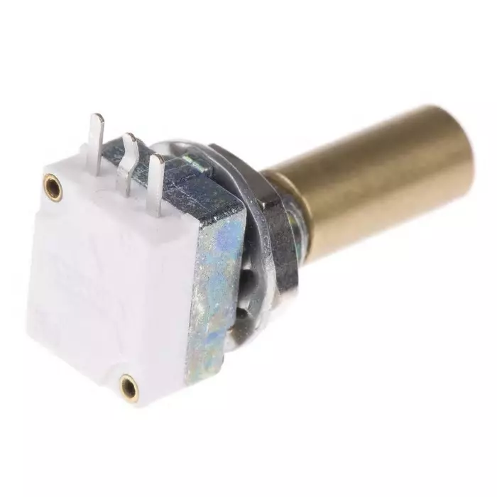 Vishay Panel Mount, Through Hole Rotary Potentiometer 50 mW Power 50 kΩ Pin Terminal, P9A1R100FISX1503ML (Pack of 25 Pcs)