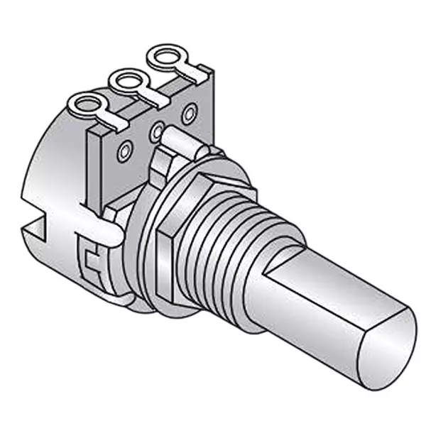 ALPHA Potentiometer Panel Mount Solder Lug Termination 1 kOhms Resistance, RV120F-10-15F-B1K-0075