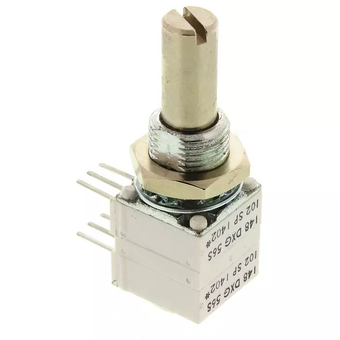 Vishay Panel Mount, Through Hole Rotary Potentiometer 500 mW Power 1 kΩ Resistance Pin Terminal, 14820F0GJSX13102KA