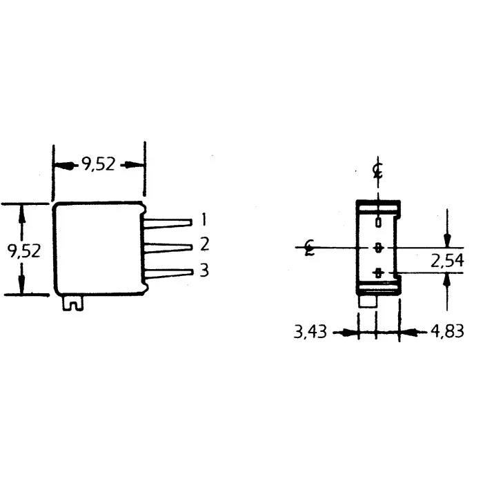 Vishay Through Hole Trimmer Resistor 1/2 W Power 50 kΩ Resistance Pin Terminal, 14910F0GJSX10102KA