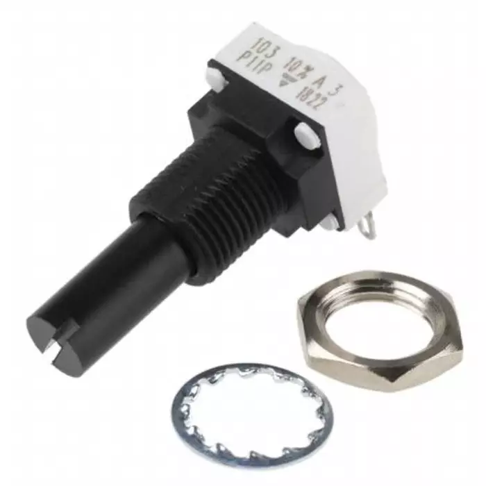 Vishay Panel Mount Rotary Potentiometer 1 W Power 1 kΩ Solder Lug Terminal, P11P1F0GGSY00102KA (Pack of 30 Pcs)