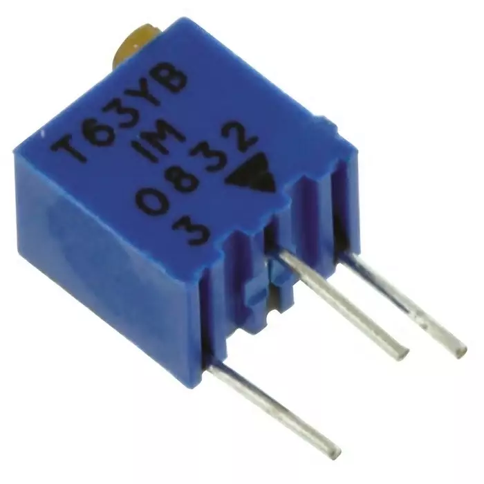 Vishay Through Hole Trimmer Potentiometer 60 mW Power 1 mΩ Resistance Pin Terminal, T63YB105KT20 (Pack of 50 Pcs)