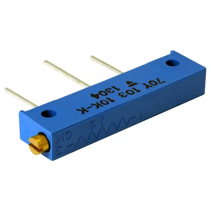 Vishay Through Hole Trimmer Potentiometer 1 W Power 10 Ω Resistance Pin Terminal, M70Y100KB25
