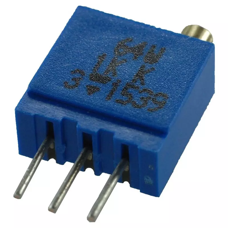 Vishay TRIMMER POTENTIOMETER, 1KOHM 25TURN THROUGH HOLE, 064W102