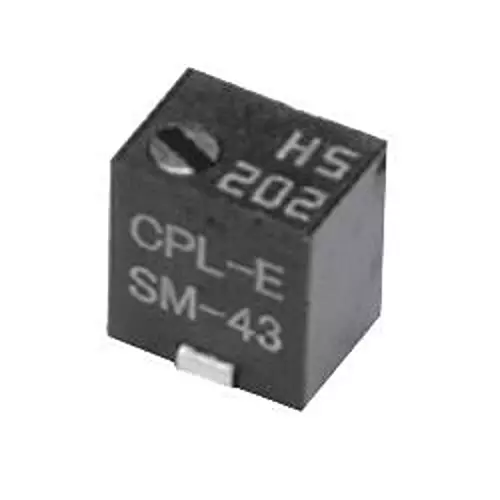 NIDEC COMPONENTS Multiturn Trimmer Resistor SMD/SMT Termination 100 Ohms Resistance, SM-42W101