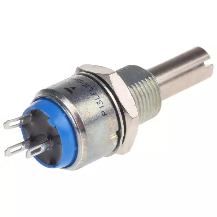 Vishay Panel Mount Rotary Potentiometer 12 mW Power 10 mΩ Resistance Solder Lug Terminal, P13LFL106MAB10