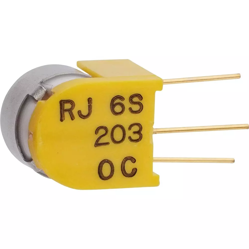 Nidek Trimmer Potentiometer up to 1000 mΩ (DC 500 V) Insulation Resistance, RJ-6S 20KΩ(203)