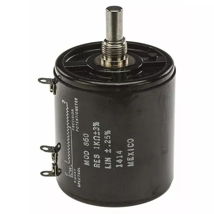 Vishay Panel Mount Rotary Potentiometer 8 W Power 1 kΩ Resistance Solder Lug Terminal, 860B1102 (Pack of 10 Pcs)