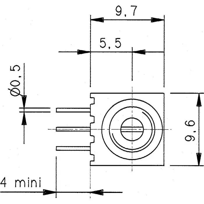 Vishay Panel Mount Rotary Potentiometer 280 mW Power 200 kΩ Resistance Pin Terminal, P10XXAI204KB30