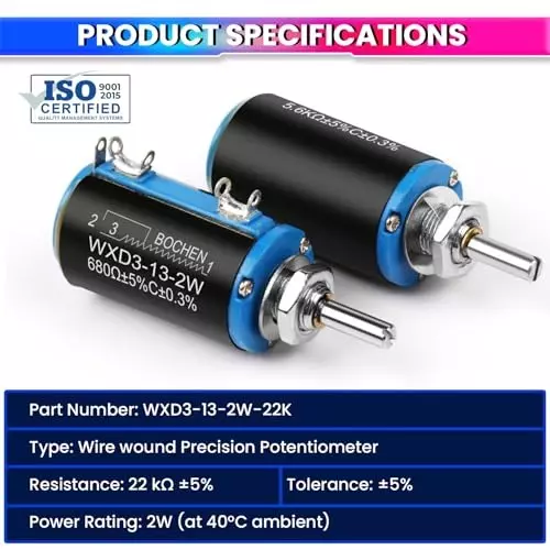amicitech-rotary-potentiometer-13-mm-wire-wound-2-w-power-22-k-5-precision-adjustable-resistance-for-audio-electronics