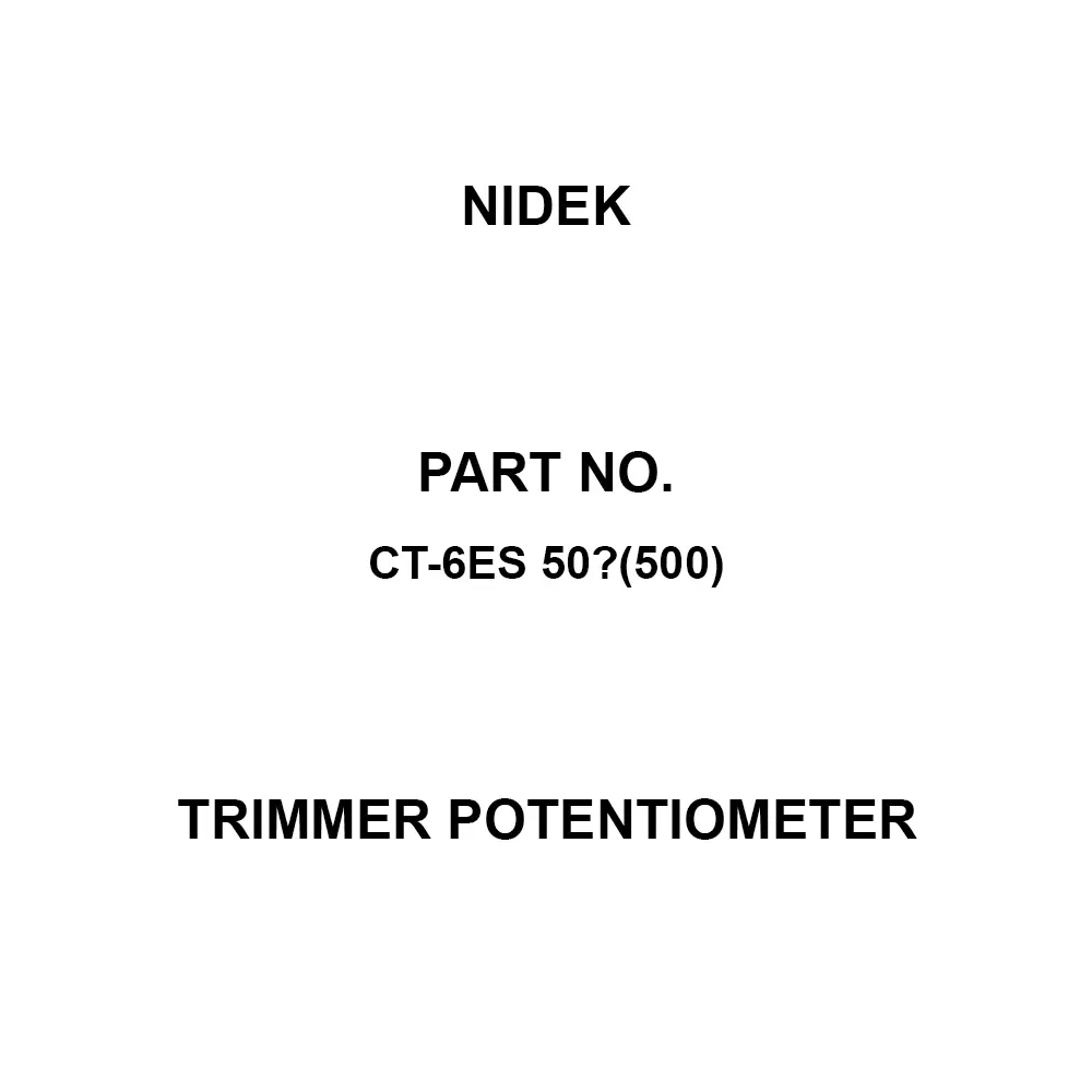 Nidek Trimmer Potentiometer up to 1000 mΩ (DC 500 V) Insulation Resistance, CT-6ES 50Ω(500)
