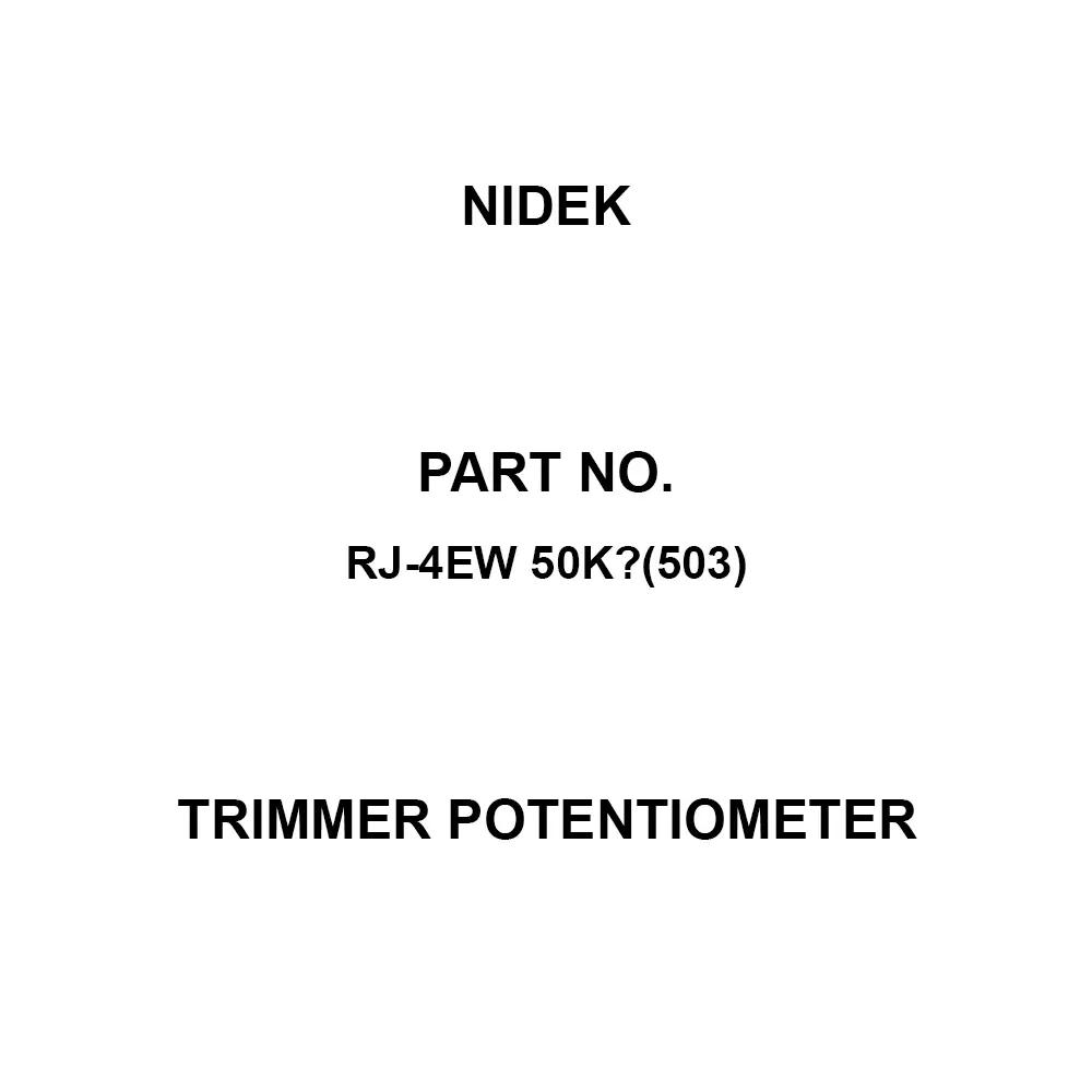 Nidek Trimmer Potentiometer up to 1000 mΩ (DC 500 V) Insulation Resistance, RJ-4EW 50KΩ(503)