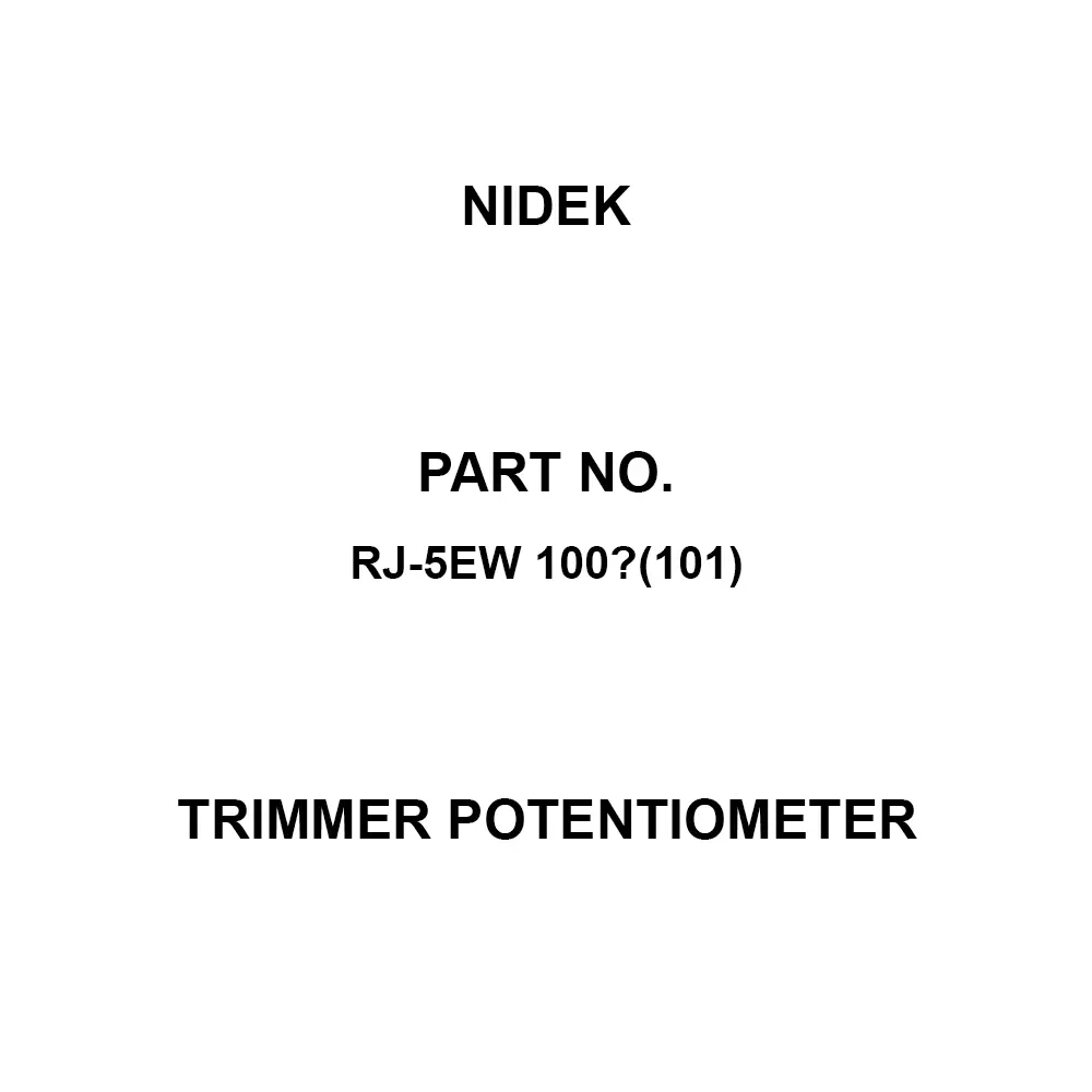 Nidek Trimmer Potentiometer up to 1000 mΩ (DC 500 V) Insulation Resistance, RJ-5EW 100Ω(101)