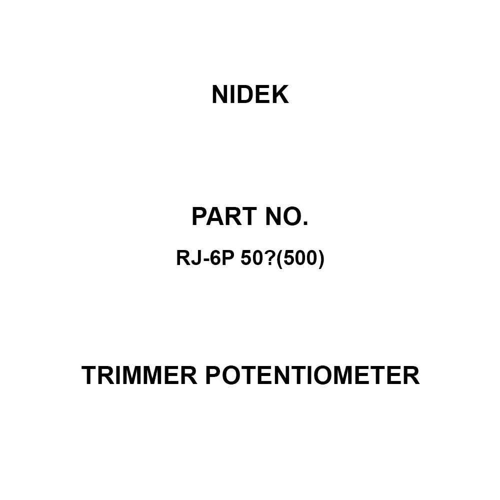 Nidek Trimmer Potentiometer up to 1000 mΩ (DC 500 V) Insulation Resistance, RJ-6P 50Ω(500)